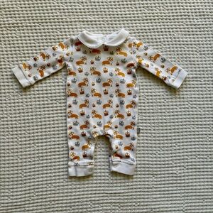 British Little London Crown & Corgi Cotton Romper, Historic Royal Palaces: 0-6M